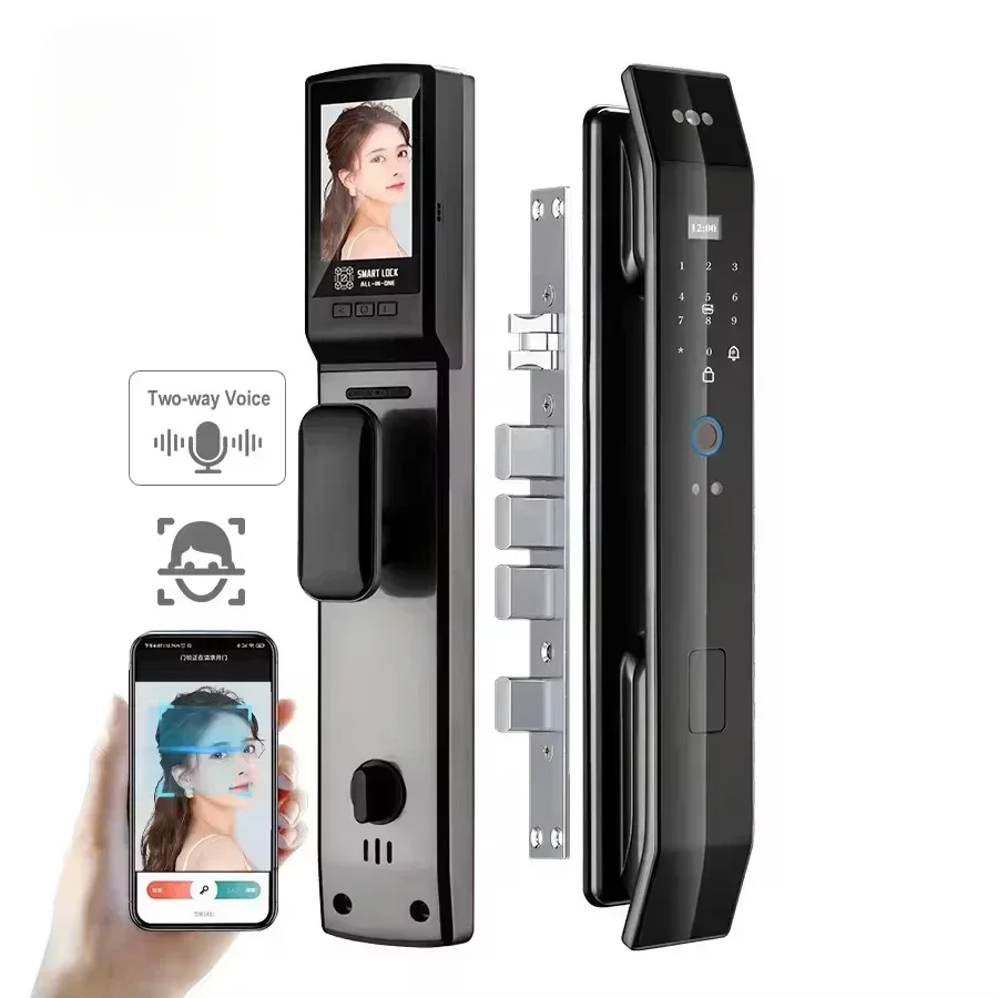 

Tuya smart door lock 3d facial recognition automatic smart lock with camera smart biometric security door lock