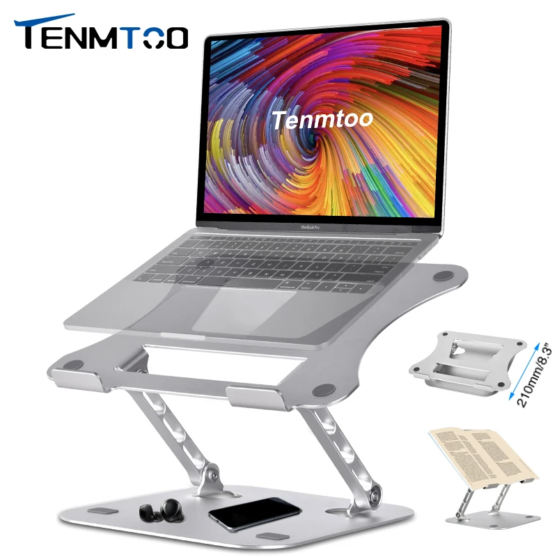 

Tenmtoo Adjustable Laptop Stand Portable Aluminum Notebook Stand Compatible With 10-17.3 Inch Laptops and Macbook Laptop Holder