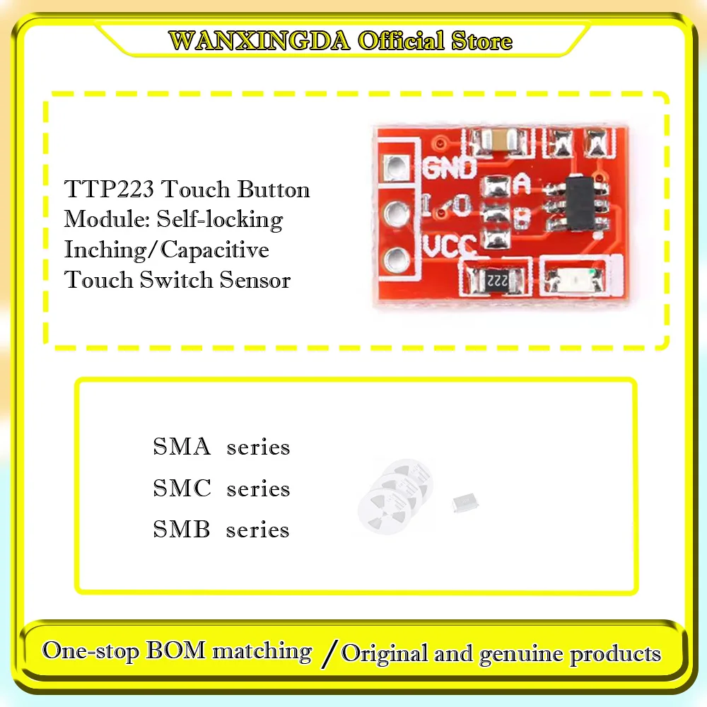 SS14 SS16 SS110 SS24 SS26 SS210 SS34 SS36 SS310 SS54 SS56 SS510 SMA SMC SMB  TTP223 Touch Button Module Touch switch