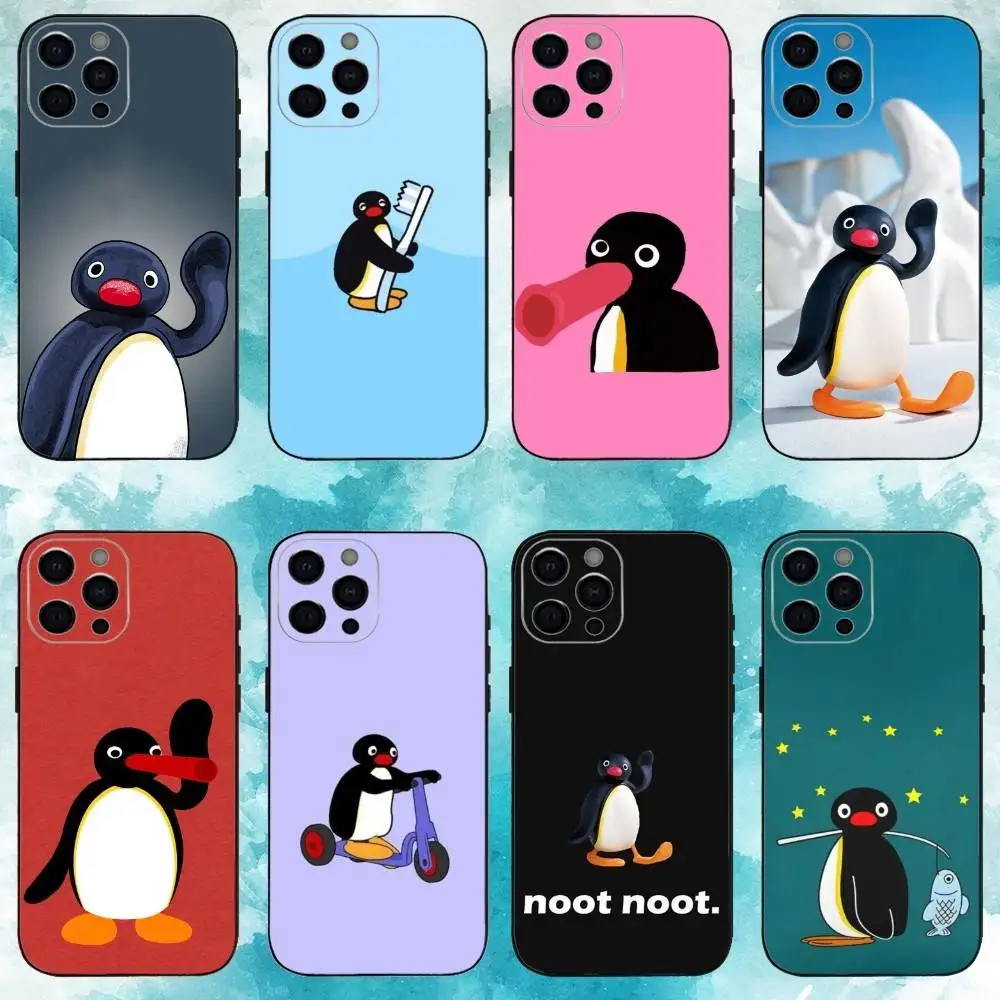 

Art Pingu P-Penguin Cute Phone Case For iPhone17,16,15,14,13,12,11 Plus,Pro Max Soft Black Cover