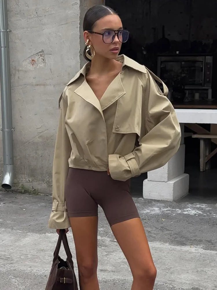 Trendix Loose Vintage Jacket Cotas Women Double-Breasted Patchwork Long Sleeve Cardigan Jackets Street Casual Outwear For Autumn