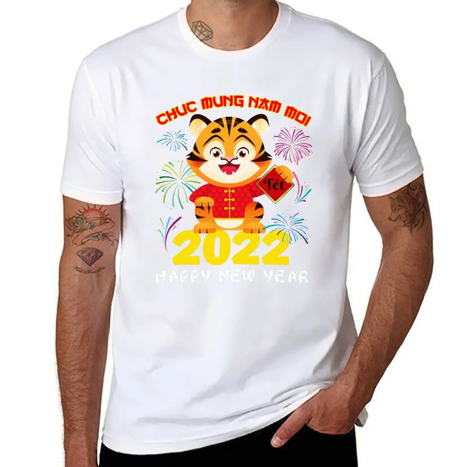

Chuc Mung Nam Moi 2022 children Vietnamese New Year Tiger T-Shirt man t shirt designer graphic t shirts for man T-Shirt