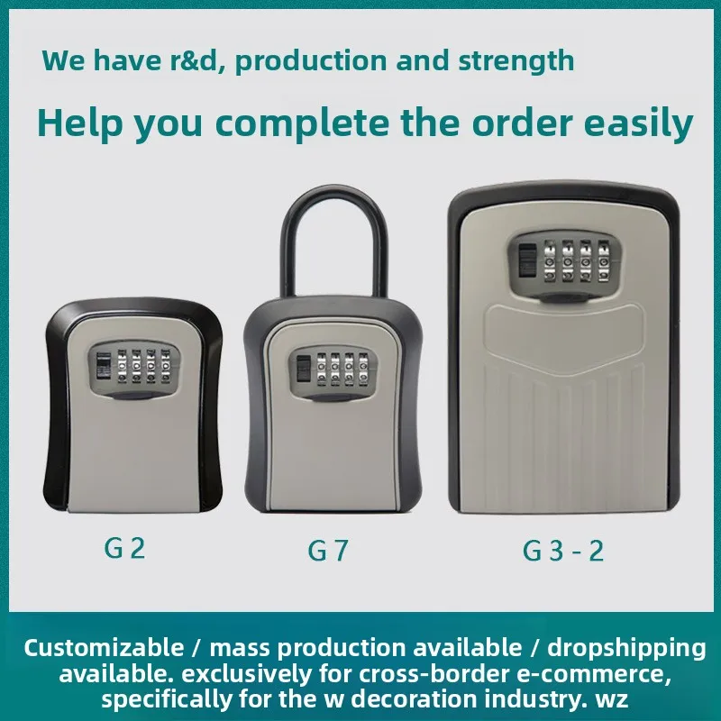 Wall Mounted Digit Combination Key Lock Box In Aluminum Compact Mechanical Security Storage Renovation Sites Entry Doors