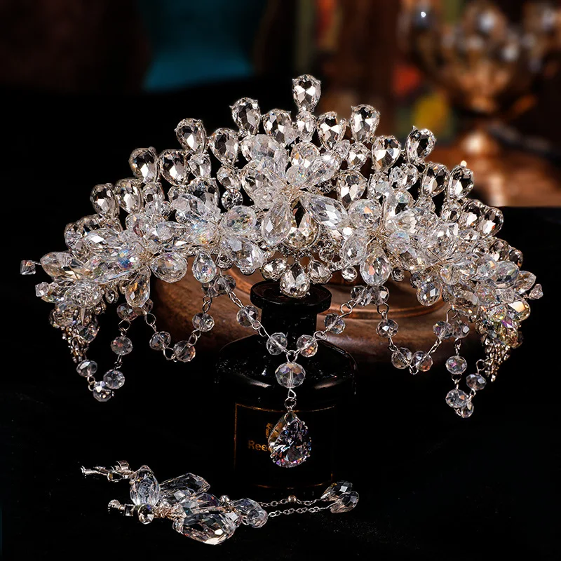 غطاء رأس الزفاف الفاخرة الفرقة الجبين سلسلة فستان الزفاف شكل تاج الزفاف غطاء الرأس خمر