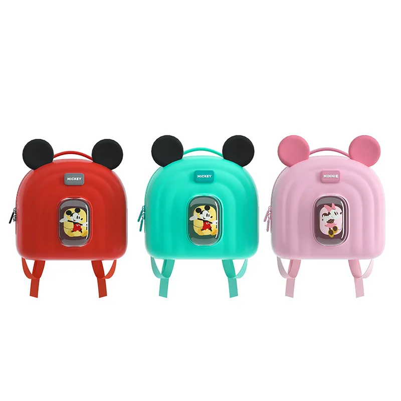 Disney Children Backpack Mickey Minnie Kindergarten Schoolbag Kawaii Outdoor Travel Bag EVA Waterproof Zipper Storage Backpack