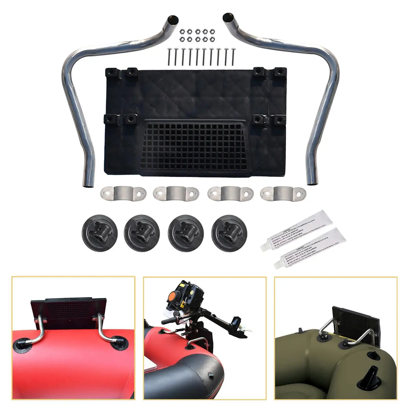 Motor Mount Kit para Outdoor Rubber Dinghy barco inflável, Raquete Motor