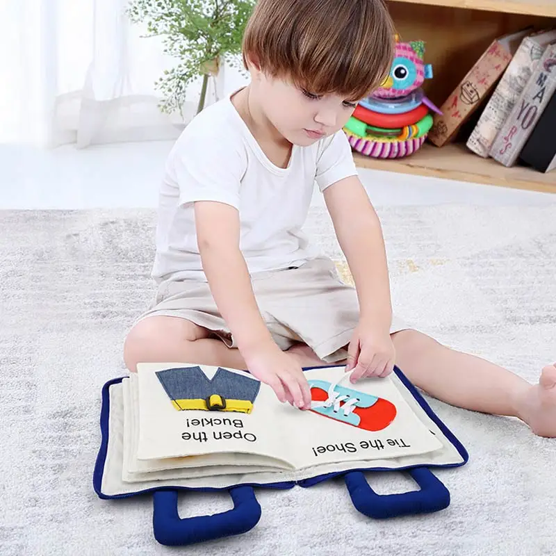 

Montessori Toys for Kids 1 Year Old Baby Books Learning Education 3D Quiet Fabric Activity Story Book for Toddlers 2 Years Gifts