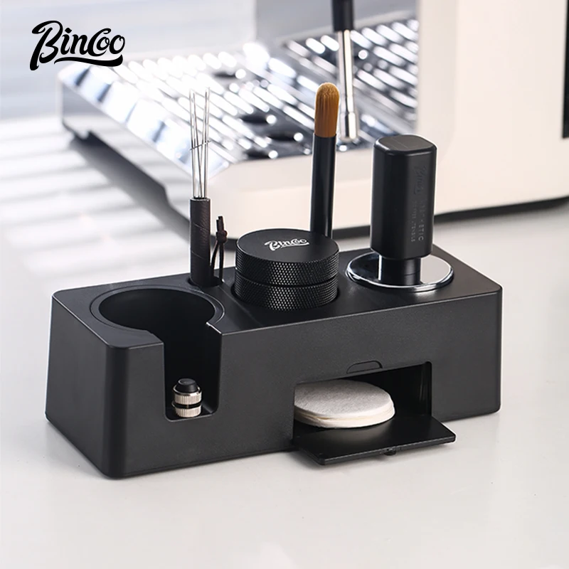 Bincoo Coffee Press Base Three-piece Set Press Hammer Cloth Powder Tool Espresso Machine Handle Storage Utensil Filling Seat