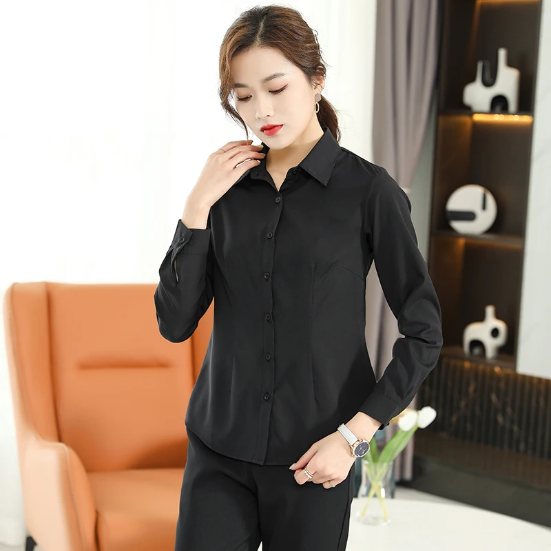 Formal Dress Women Shirt Long Sleeve Blouse New Black Shirt Women Tops 2024 Fashion Women Clothing Basic White Shirts OL Blouses