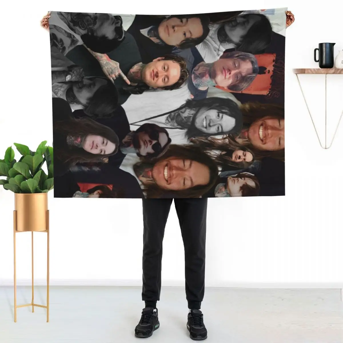 

noah sebastian photo collage Throw Blanket Cozy Throw Blanket Birthday Gift for Him Her