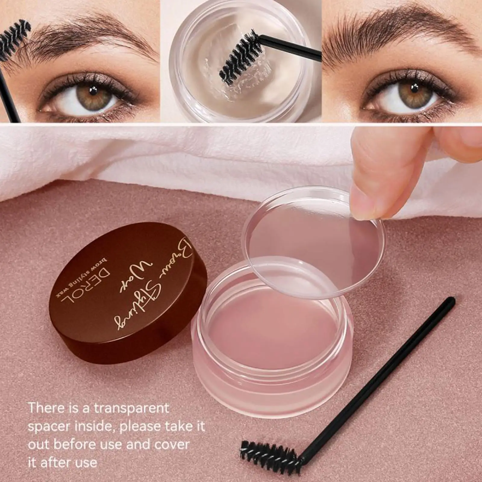 Eyebrow Wax, Brows Wax Eyebrow Styling Wax For Lamination Effect, Waterproof Eye Brow Gel Clear, Lasting Brow Soap For Eyeb K7L0