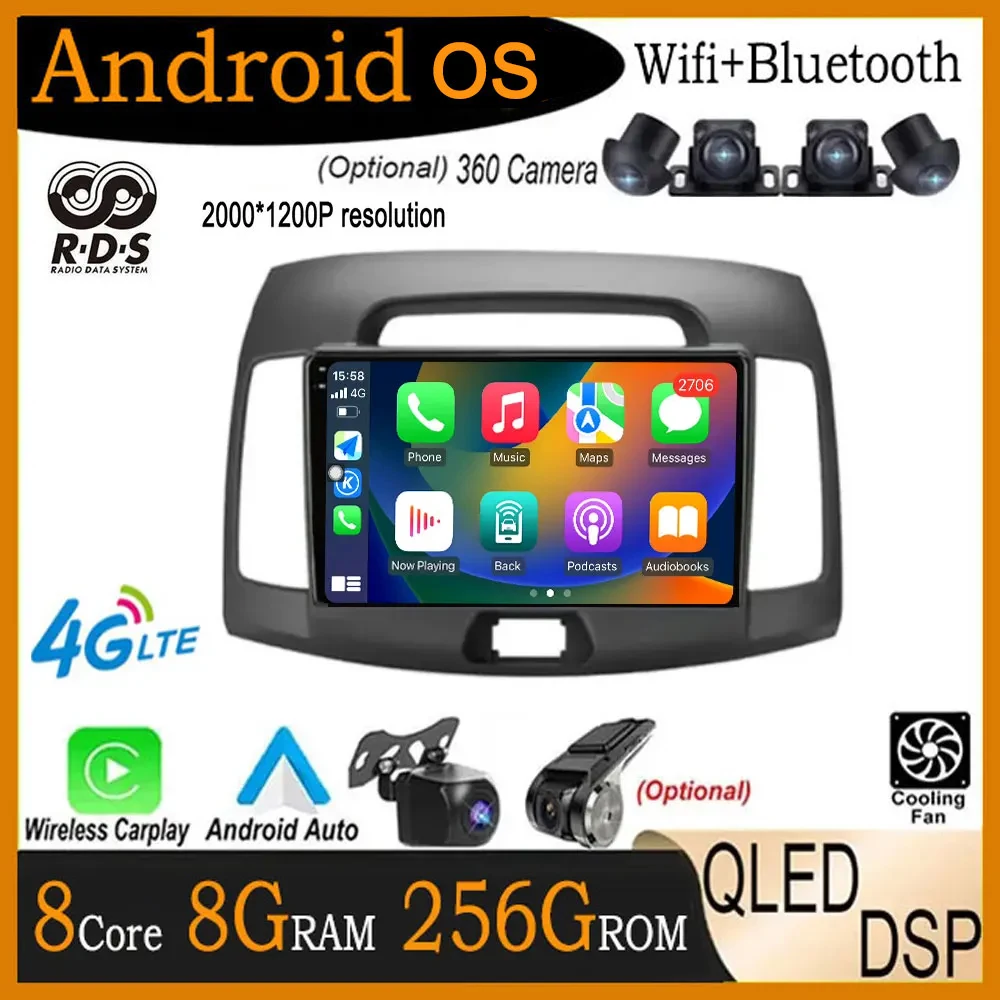 

Android 14 For Hyundai Elantra 4 HD 2006-2012 Car Radio Video Multimedia QLED Navigation GPS IPS 4G Wifi Stereo Screen Auto