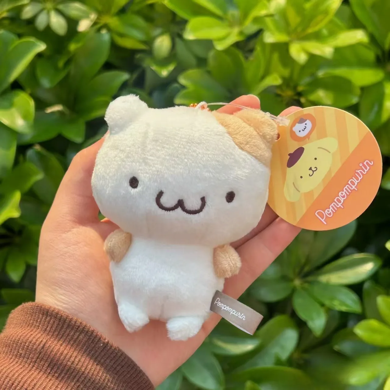 NEW Sanrio Masyumaro Fluffy Fuwa Nyanko Muffin Cat Pompompurin Plush Keychain Anime Cartoon Doll Toy Bag Pendant Toy Girly Gifts