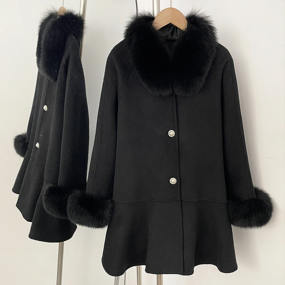 Elegante wollen jassen en jacks dames damesjas wollen en trenchcoats echte bontjassen voor dames 2025, herfst dameskleding