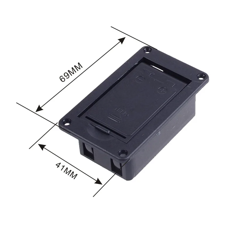 New 1pc 9v Battery Case Battery Compartment Empty Case Black Stand Case Compartment Cover Guitar Bass Pickup