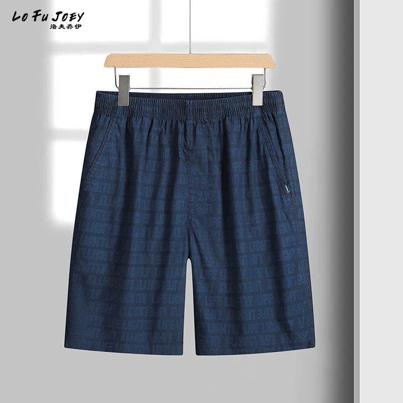 

Мужские летние хлопковые шорты: дышащие, повседневные, с принтом, тонкие, влагоотводящие, свободного кроя, 5-секционные, для молодежи, энергичные и стильные