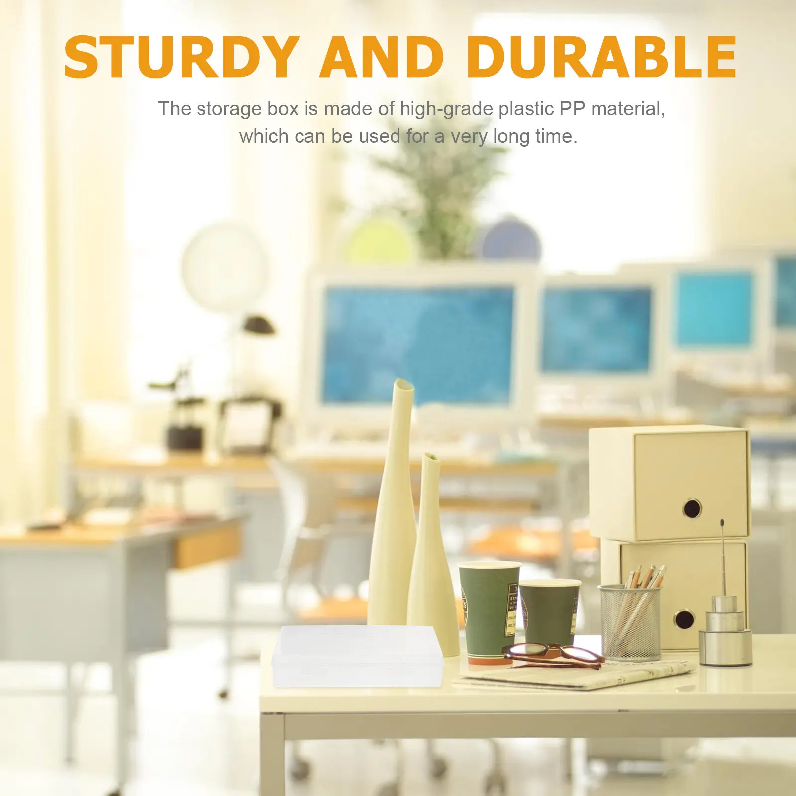 

Набор из 6 прозрачных прямоугольных контейнеров для хранения мелочей, пластиковый органайзер с откидной крышкой, прозрачный контейнер для дома