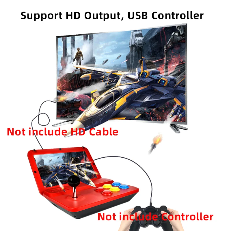 Caixa de jogos de vídeo arcada a13 10 Polegada tela joystick hd saída retro tv game console flip screen fácil realizar