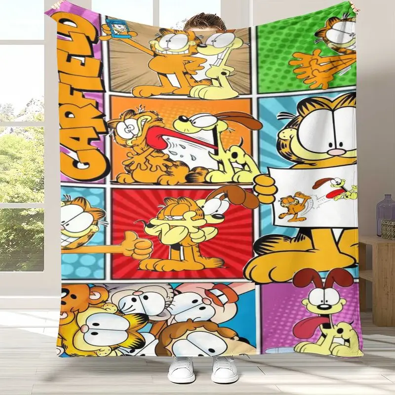 Funny Cartoon G-Garfield Soft Flannel Throw Blanket,Cozy Warm Blanket for Bed,Sofa,Living Room,Picnic,Camping,Home Decor,Gift