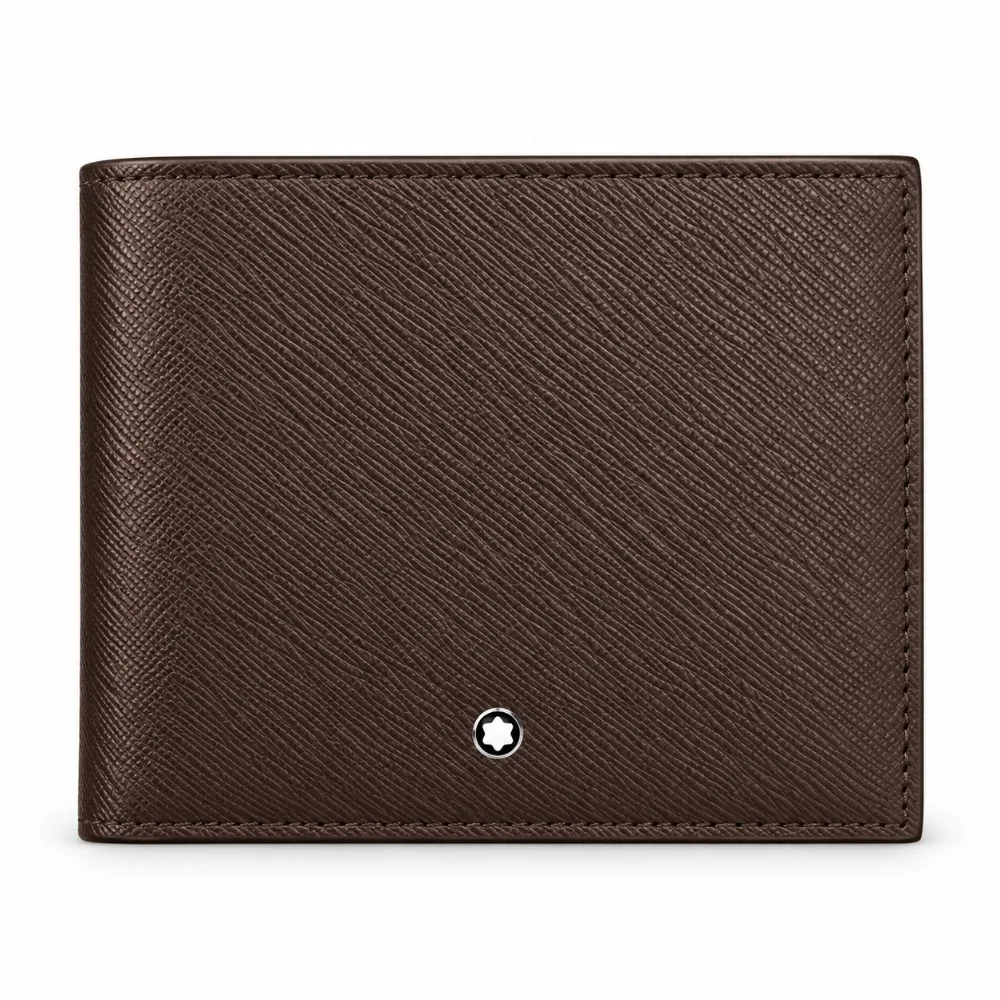 Luxury Men's Bifold Wallet High Quality Genuine Leather 8 Card Slots Business Brown Slim Pocket Organizer Purse Men Travel Daily