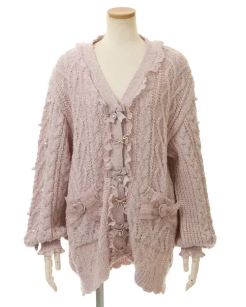 Imagem -04 - Suéter Cardigan de Peito Único Feminino Estilo Japonês Cabolsa com Gola v Doce Jaqueta Comprida de Malha com Arco Outono e Inverno