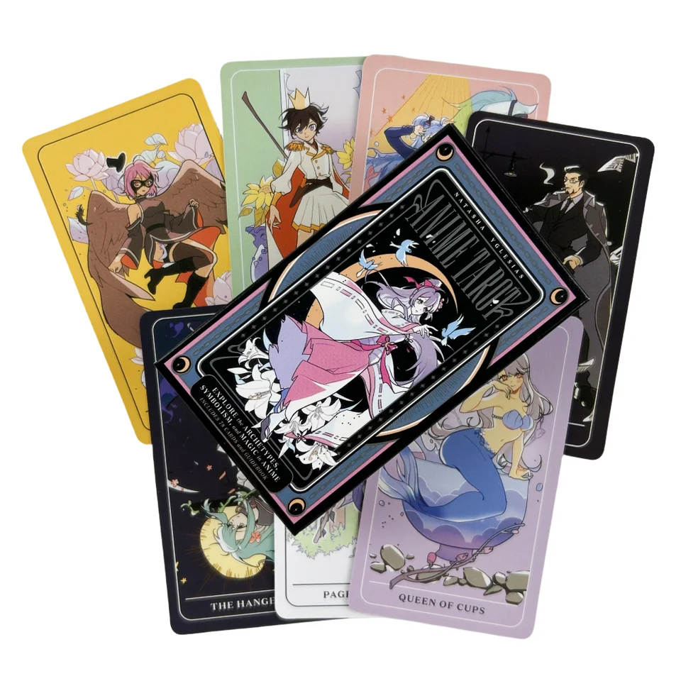 初心者向けアニメタロットカード、78デッキ、かわいい漫画、オラクル
