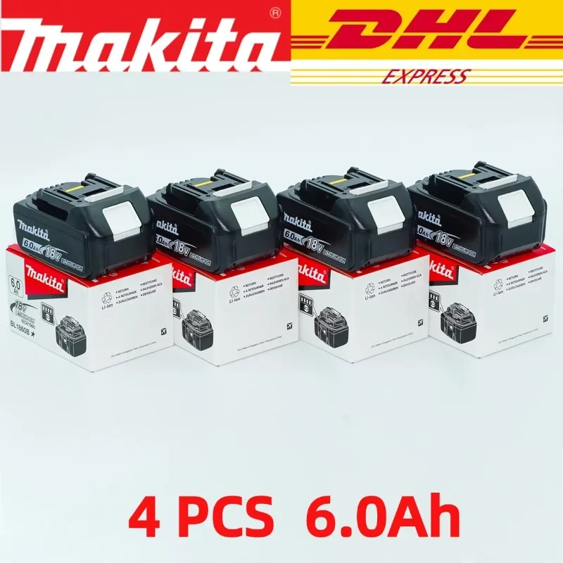 100 % originaler Makita-Akku, 18 V 6,0 Ah wiederaufladbarer Akku, ersetzt Makita BL1830BL1840BL1850BL1860B, Akku für Elektrowerkzeuge