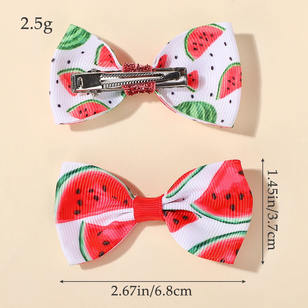 20 pz colore Casuale Carino Anguria Stampato Archi Clip di Capelli Per I Bambini Ragazze Nastro Bowknot Forcelle Barrettes Accessori Per Capelli