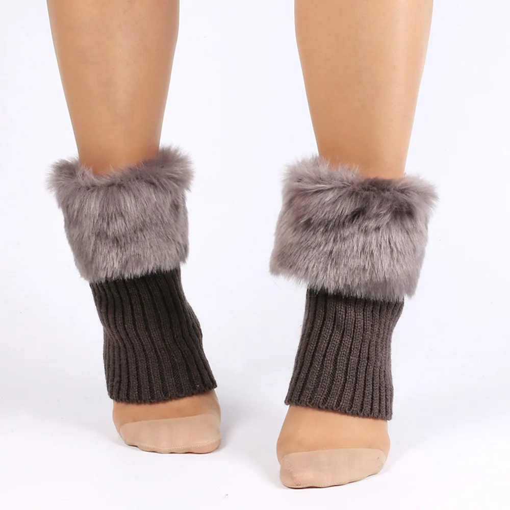 New Woolen Sock Covers, Flip Over Knitted Fur Leg Covers, Short Woolen Shoe Covers, Christmas Woolen Foot Covers