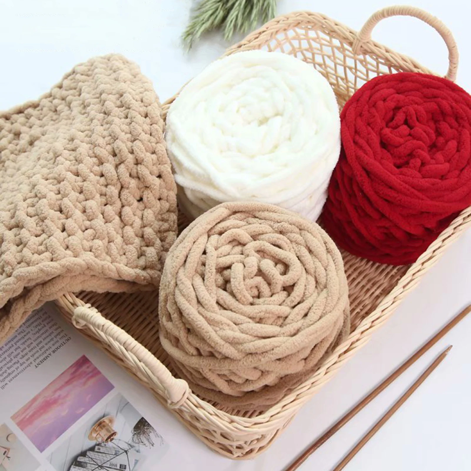 Chunky Chenille Yarn Soft Thic - đánh giá và giá Throw Blanket Chunky Knit