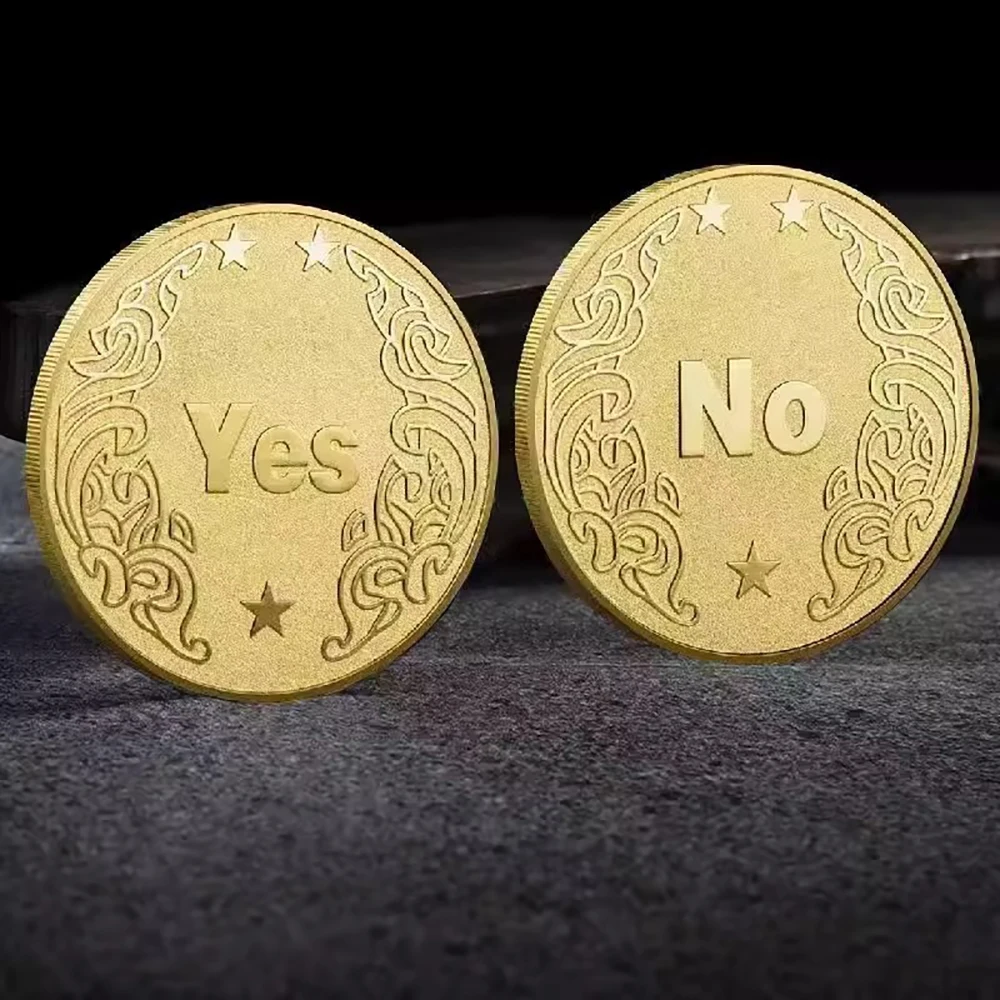 Pièce de Monnaie de Destin Oui ou Non, Pièce de Monnaie Porte-Bonheur, Pièce Commémorative Personnalisée Créative, Bijou Personnalisé