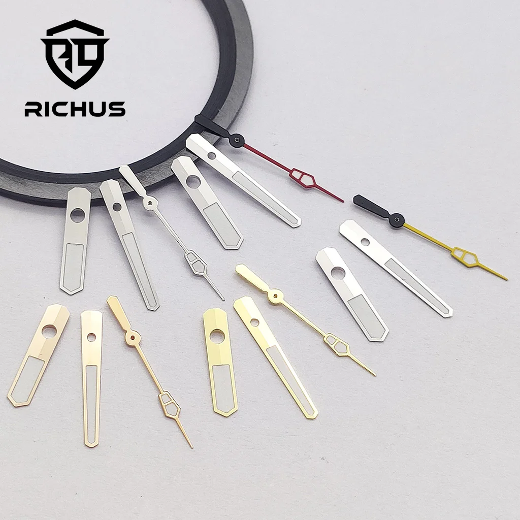 RICHUS NH35 Uhrzeiger Silber Gold Roségold Uhrzeiger Grün Leuchtend Passend für NH34 NH35 NH36 Uhrwerk Uhrenzubehör