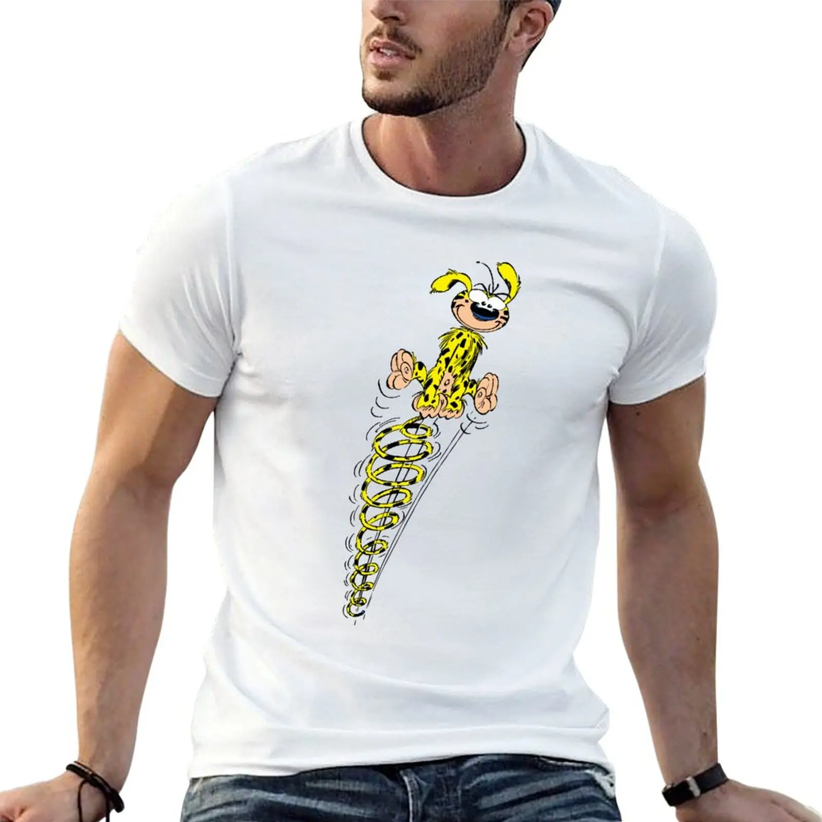 Camiseta divertida de algodón para hombre, camiseta de algodón para hombre, camisetas de lujo, camiseta de algodón para fanáticos de Spirou Marsupilami Fantasio Love You