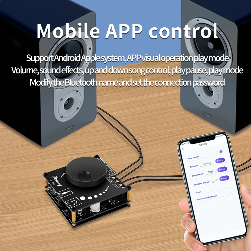 Módulo de modificación de Audio DIY 50W * 2 Mini amplificador estéreo Digital altavoz módulo de placa amplificadora de potencia Bluetooth 5,0 YS-AP50L