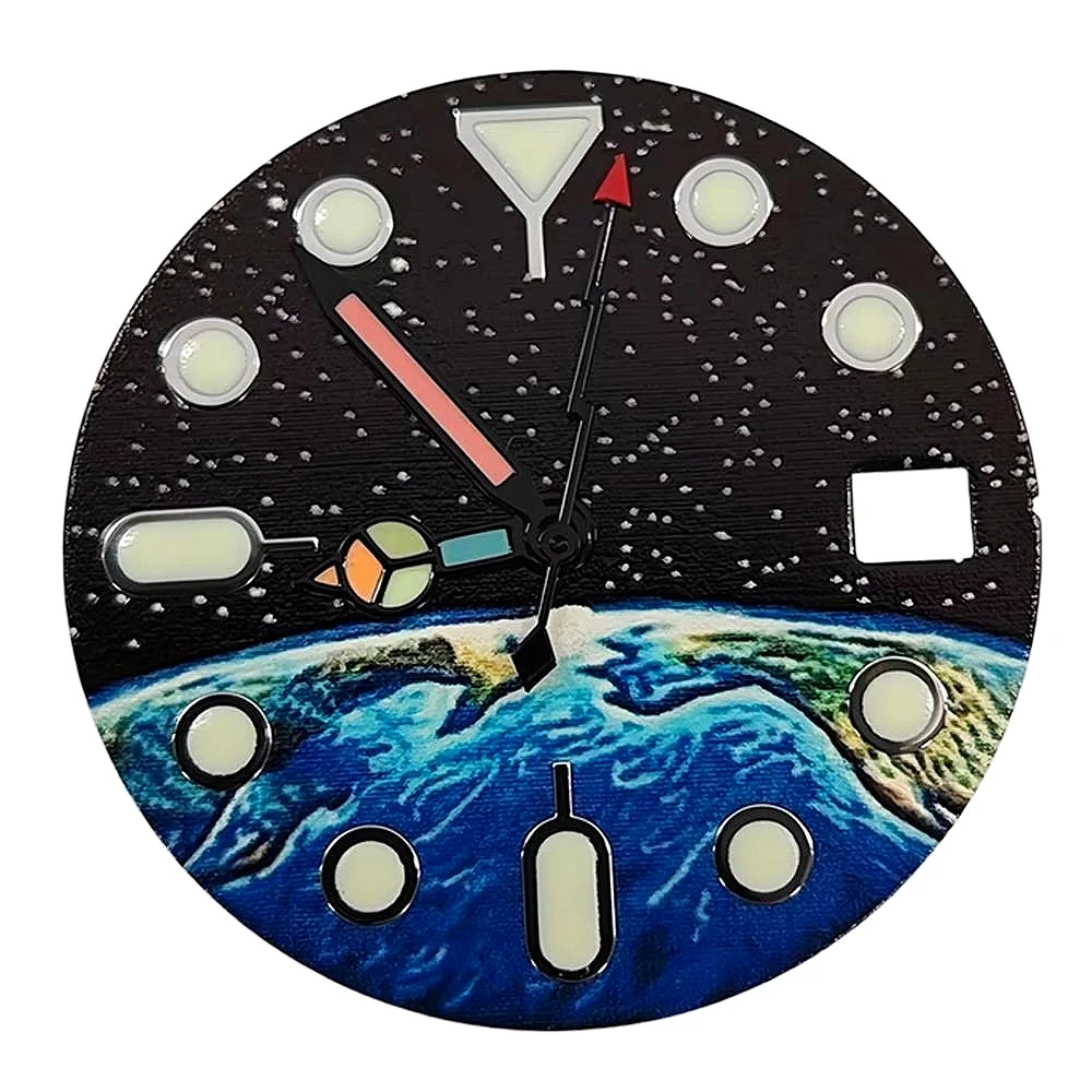 

28.5mm Watch Dial+Hands Kits for NH35 NH36 4R36 7S26 Movement with Green Luminous Watch Face Pointers Accessories