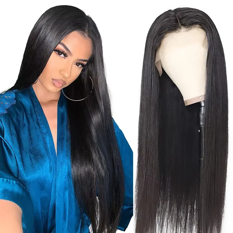 

Burmese Hair 13x4 Lace Frontal Virgin Hair Straight Wig Natural Color 32 Inch 4x4 Transparent Lace Closure Wig For Black Women