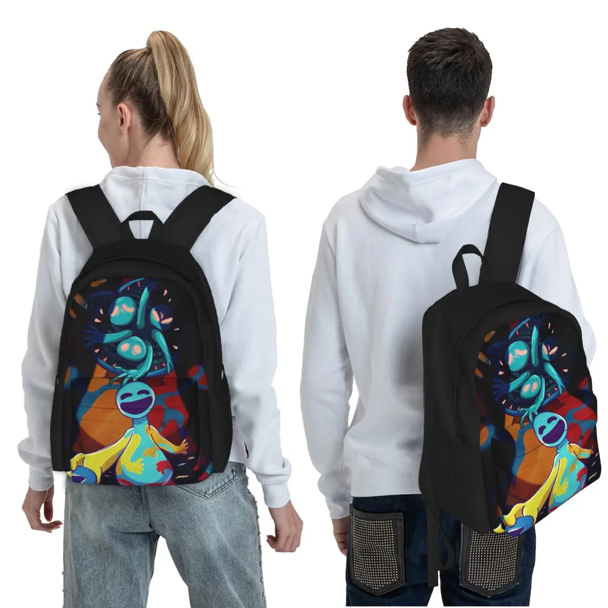 Doey Doughman Horror Pianosaurus Student Backpack School Bag Hiking Travel Daypack for Boys Girls Fashion Bookbag Shoulder Bags