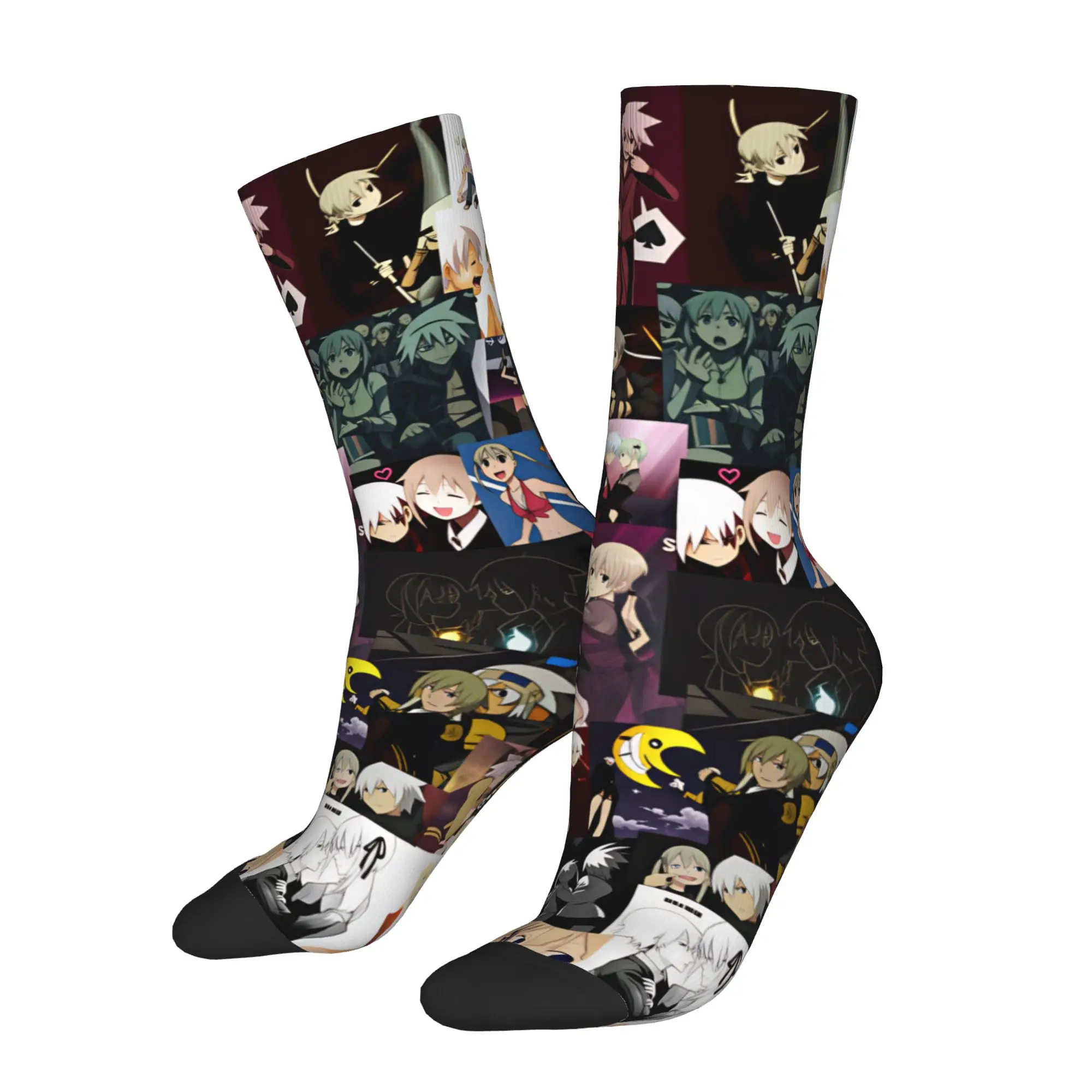 Anime S-Soul E-Eater Men's Crew Socks Unisex Funny 3D Printed Game Dress Socks