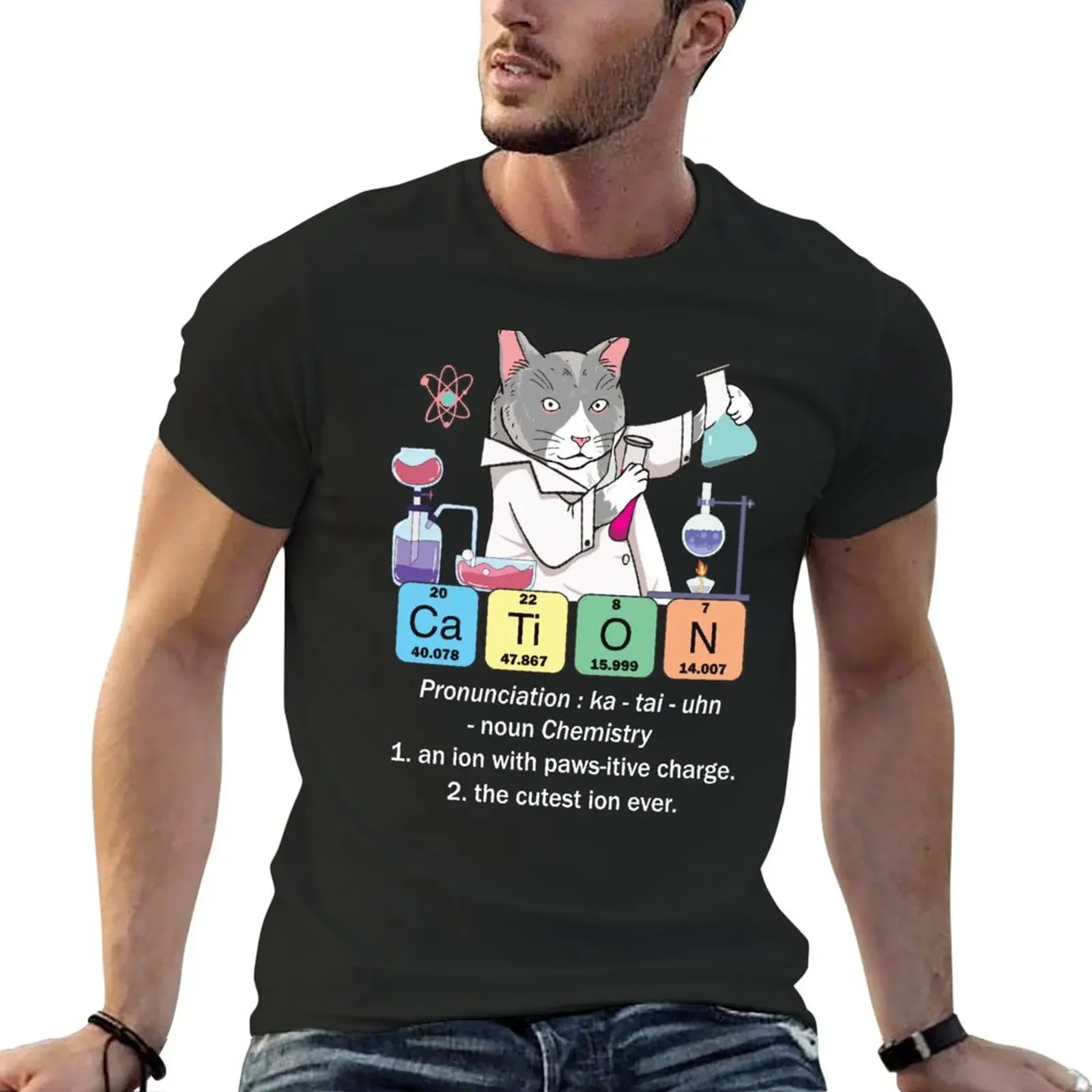 

Funny Inorganic Chemistry Cat Art Gift T-Shirt custom shirt summer top sublime Men's t shirts