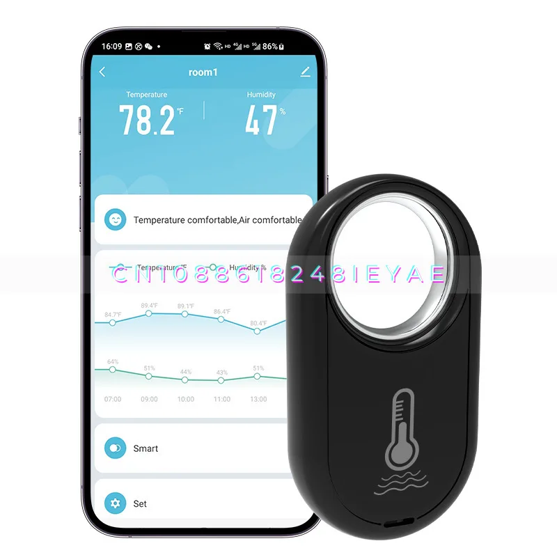 Tuya Bluetooth Temperature and Humidity Sensor Wireless Thermohygrometer Household Smart Temperature and Humidity Detector