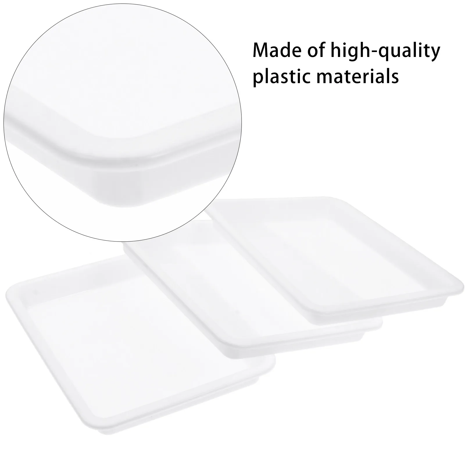 3Pcs Premium Food Grade Plastic Tray for Painting Experiment School Arts Crafts Classroom Activity Organizer Tray