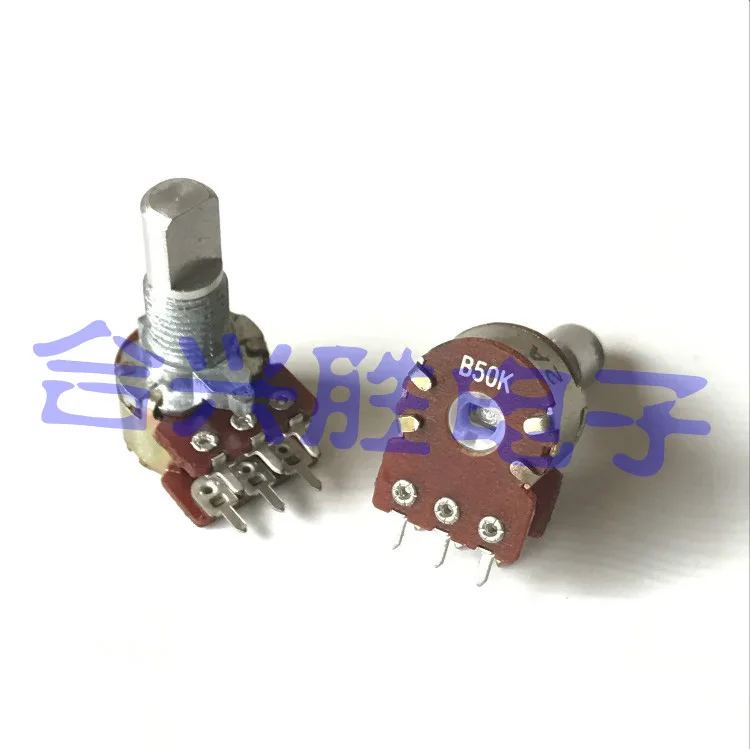 1 Piece 12 Type Potentiometer Double B50K Dual Channel Computer Audio Speaker Volume Potentiometer Shaft Length 15MM