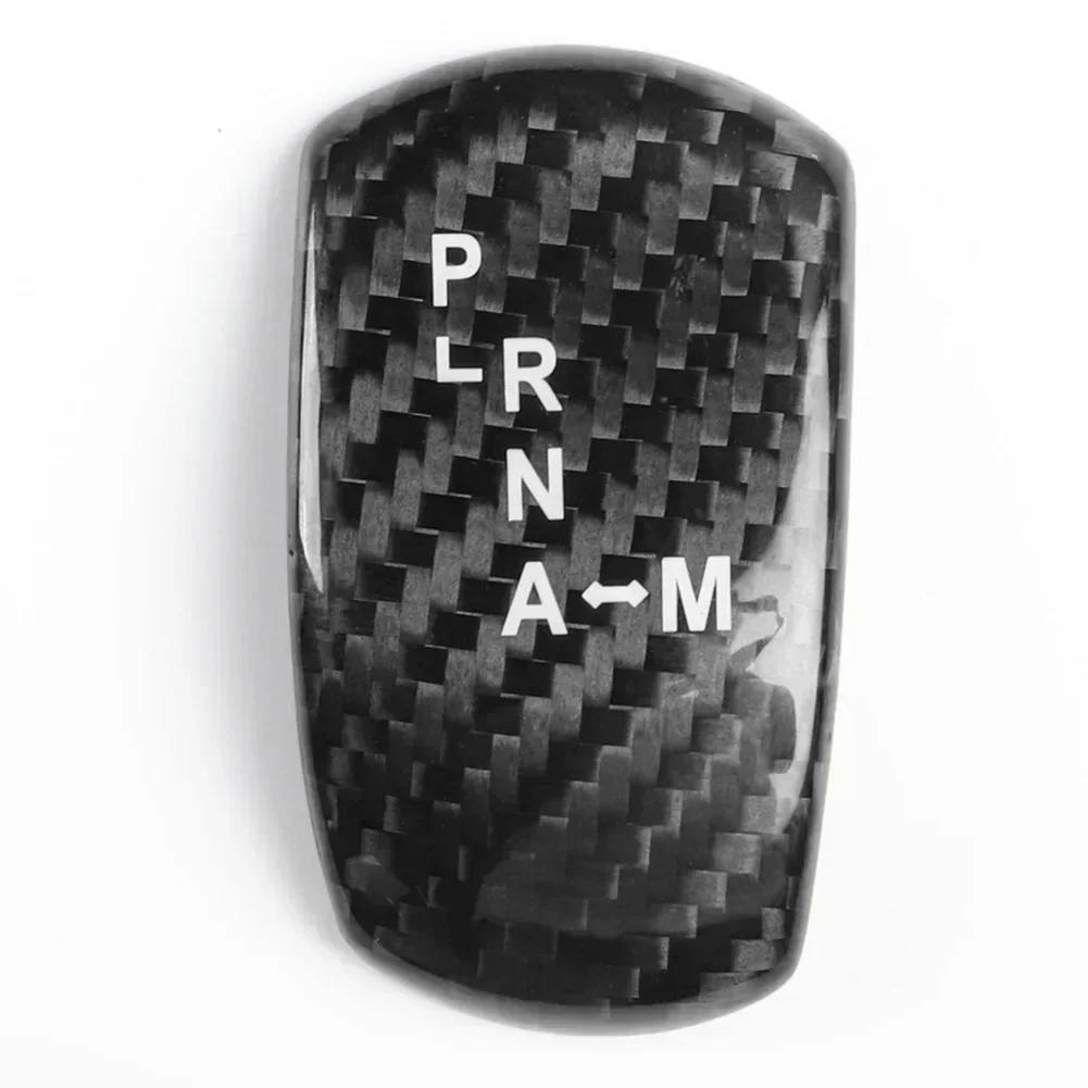 1PCS For NISSAN GTR R35 2008-2016 Gear Shift Knob Engine Button Cover Carbon Fiber Center Console Gear Shift Knob Cover Black