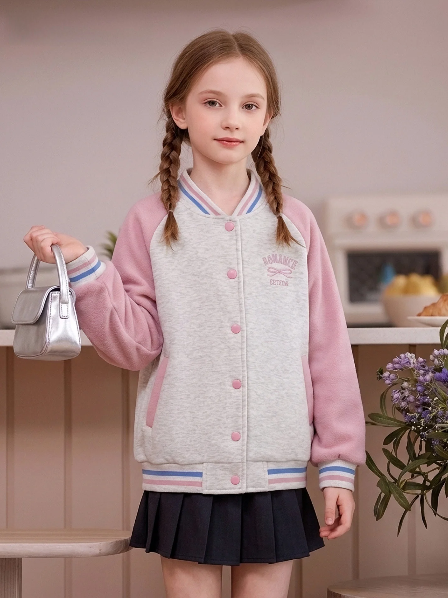 veste-de-baseball-pour-enfants-la-chapelle-vetement-d'exterieur-a-la-mode-pour-filles-manches-longues-style-decontracte-fermeture-a-un-bouton