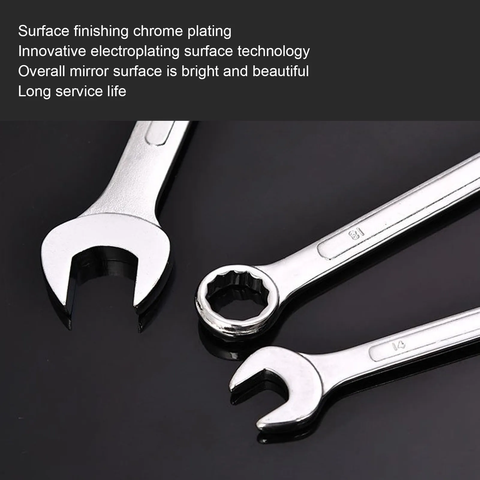 Conjunto de chave inglesa de 20 peças, aço cr vanádio, portátil, grande abertura, estrela, conjunto de chave de extremidade dupla para manutenção de reparo