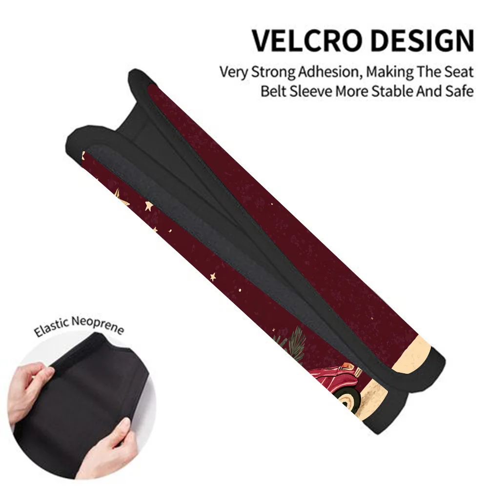 1pc-Christmas Eve Journey, Print Car Comfort Seat Belt Cover, Car Shoulder Seatbelt Pads Cover For Adults, Car Additions, Enhanc
