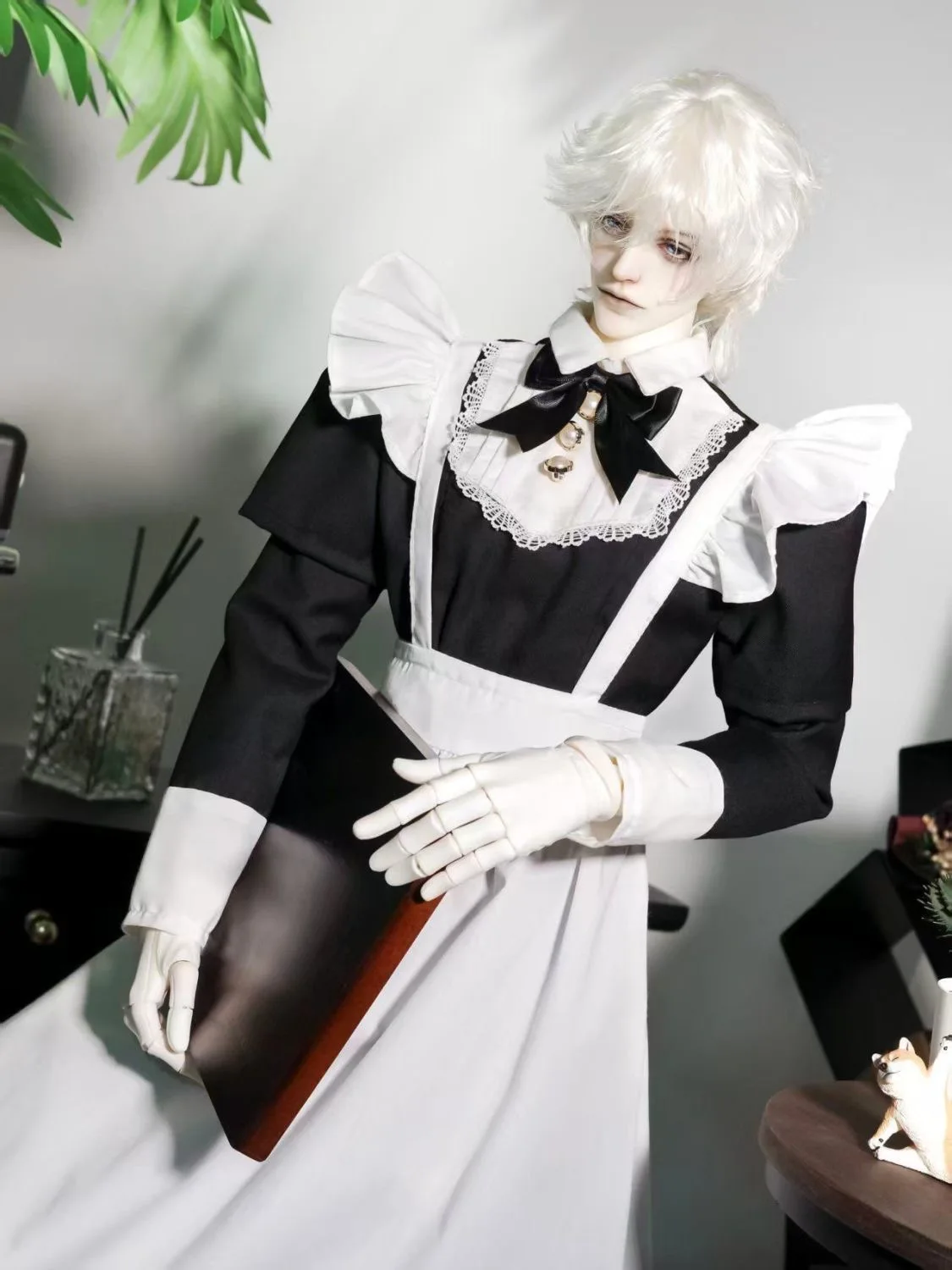 （customization 30day）BJD doll clothes suitable for ID75  size black set clothes set doll accessories (3 points)