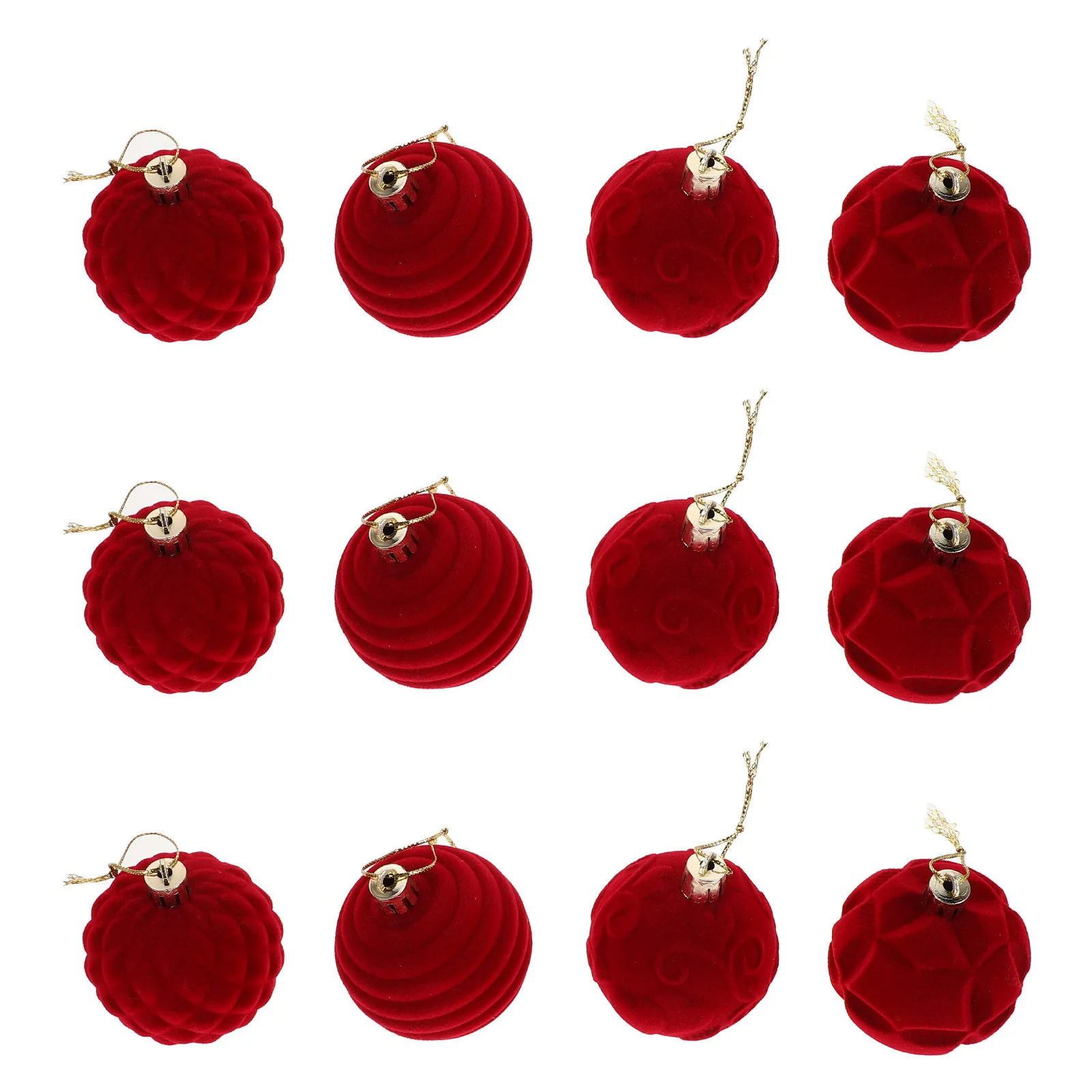 

12Pcs Shatterproof Flocked Christmas Balls 6cm Ideal for Tree Wreaths Garland Safe for Kids Pets Holiday Decor