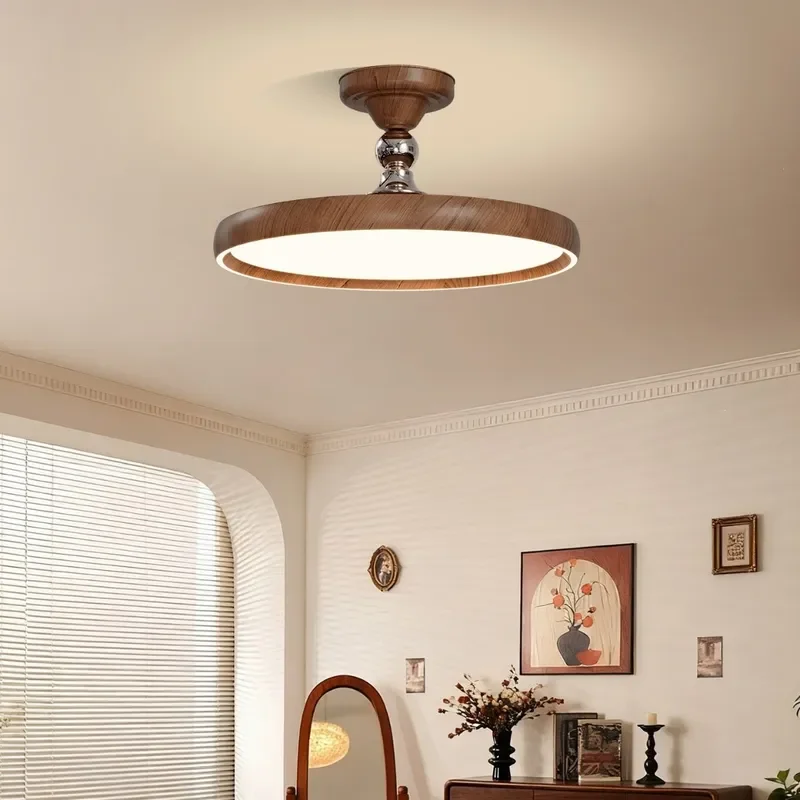 for 2026 New Bedroom Study Ceiling Light Medium Antique Walnut Color Personalized Retro Full Spectrum Eye Protection Room