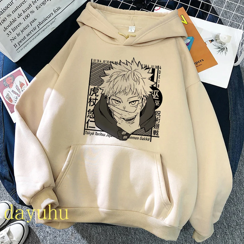 Manga Hoodie Unisex Gojo Satoru Yuji Itadori Sweatshirt Japanese Anime Hoodies Kawaii Gothic Top Hoody Harajuku